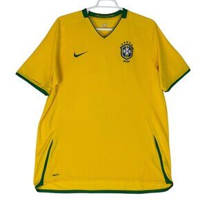 Nike FitDry Brazilian Football Confederation Soccer Jersey XXL Yellow & Green